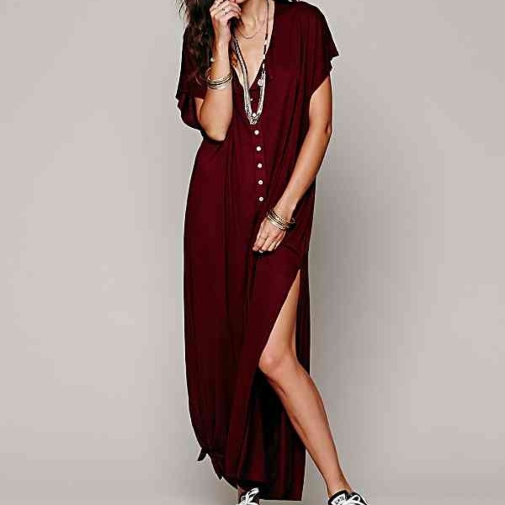 NWOT Free People Marrakesh Maxi Dress Cranberry